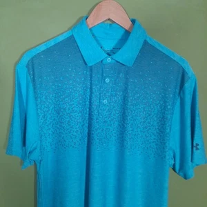 Under Armour Heat Gear Polo Shirt UK M Turquoise Training Workout - Picture 1 of 11