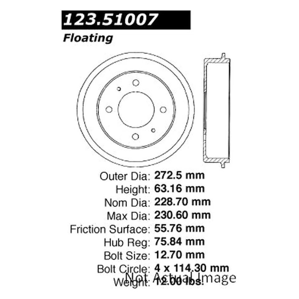 For Hyundai Sonata 1999-2002 Centric C-Tek Standard Rear Brake Drum - Image 1 of 1