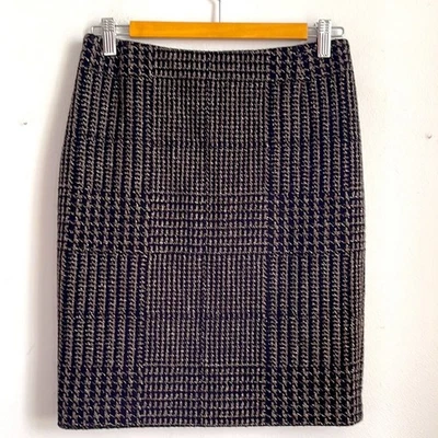 Akris Punto houndstooth metallic textured jacquard pencil skirt sz 2 - Image 1 of 4