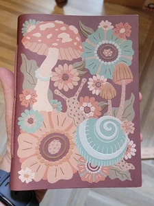 Recyceltes Leder Handarbeit Papier Pilz Schnecke liniert Junk Journal Zauberbuch 5x7 - Bild 1 von 11