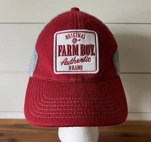 Cappello da baseball Farm Boy Co-op & Feed Co aderente rosso/grigio in maglia taglia L - Foto 1 di 6