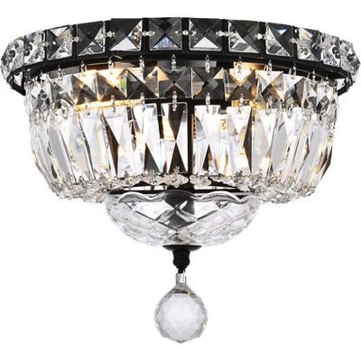 Elegant Lighting V2528F10BK/RC Tranquil Flush Mount Black and Clear - Image 1 of 4