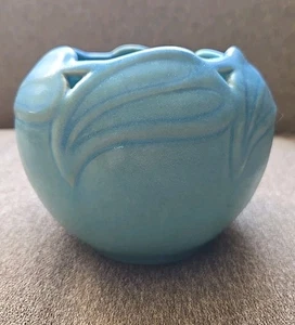 Jarrón Van Briggle Philodendron Hoja Cuenco Ming Azul Turquesa Arte Cerámica De Colección - Imagen 1 de 3