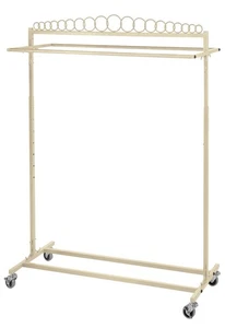 SSWBasics Boutique Ivory Double-Rail Rolling Clothes Rack - Picture 1 of 2