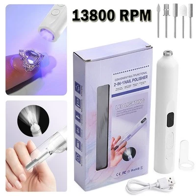 UV Light Electric Toe Nail Grinder For Thick Toenails Set Manicure and Pedicure - Image 1 of 4