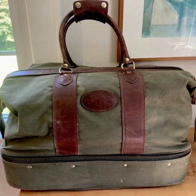 Bolso de viaje grande vintage ORVIS Battenkill de lona y cuero 18” X 22”/Vermont EE. UU. Foto 1 de 4