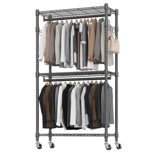 Rolling Garment Rack Portable Closet Clothes Rack for Hanging Clothes, Metal ... - Picture 1 of 8