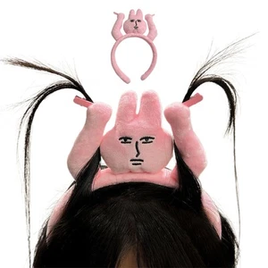 Pink Rabbit Hairband Funny Scratching Hair Headband Cartoon Plush Rabbit Hairpin - Picture 1 of 12