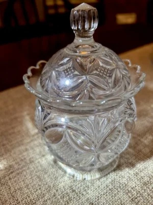 De colección Almohada y Sunburst Pequeño Tarro de Vidrio con Tapa/Azúcar, Contenedor de Condimentos Foto 1 de 4