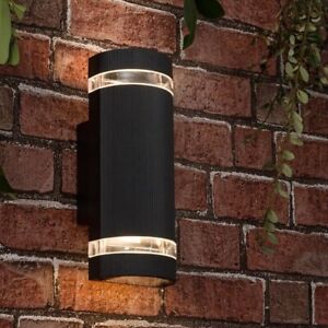 Black Up Down Wall Light IP54 With GU10 Holders , For Entrance & Outdoor Areas