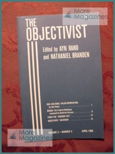 Ayn Rand THE OBJECTIVIST April 1966 Beatrice Hessen Martin Anderson - Picture 1 of 1