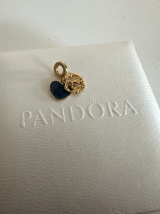 Pandora Disney Originale S925 Cenerentola Zucca Coach Oro Doppio Charm - Foto 1 di 2