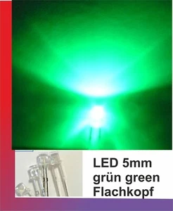 10 x LED 5mm verde verde cabeza plana - Imagen 1 de 1