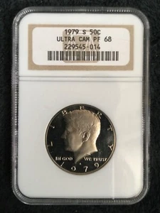 $0.50 Fifty Cents Coin 1979-S Kennedy Proof Half Dollar NGC PR68 Ultra Cameo - Picture 1 of 4