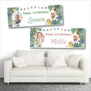 2 PERSONALISED JUNGLE PHOTO BANNERS - Picture 1 of 5