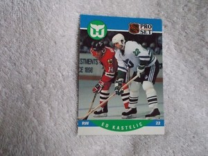 ProSet: NHL & NHLPA "ED KASTELIC" #450 Hartford Whalers Trading Card 1990 n1