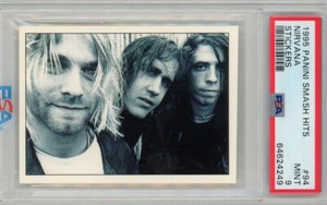 Nirvana 1995 Panini Smash Hits Rookie Sticker #94 PSA 9 Mint Kurt Cobain Dave