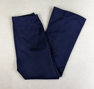 Vintage 70s Women's Pants Size PS Blue Flared Stretch Knit Pull-On - Picture 1 of 15
