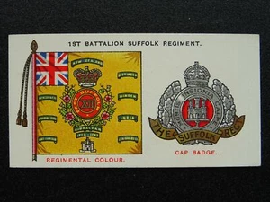 No23 1st BATT SUFFOLK REGT Regimental Standards & Cap Badges by Players 1930 - Picture 1 of 1