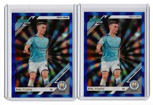 Phil Foden 2019-20 Panini Chronicles #101 Press Proof Blue Laser /75 Lot 2