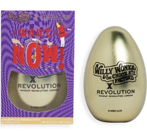 Makeup Revolution x Willy Wonka ~ Golden Egg Highlighter ~ I Want It Now ~ BNIB - Picture 1 of 3