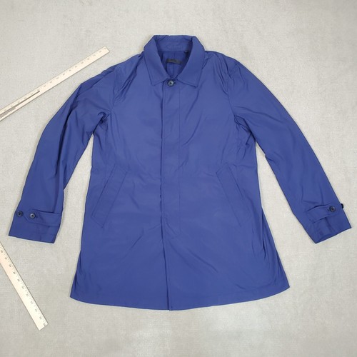 Uniqlo Giacca Uomo Blu Medio Coach Giacca a Vento con Bottoni Cappotto Leggero *