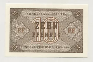 BRD BD 10 Pfennig ND 1967 Pick 25 UNC Stempelglanz Banknote - Bild 1 von 2