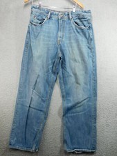 Ecko Unltd Mens Jean Straight Leg Size 36x31 Blue Distressed Faded