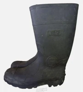 Men's Size 10 Black Fendoot Industrial Steel Toe Slip Resistant Rubber Boots - Picture 1 of 3