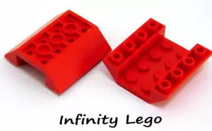 4 LEGO Red Slope 4 x 4 Double Inverted Open Centre with No Holes (4854) - Picture 1 of 1