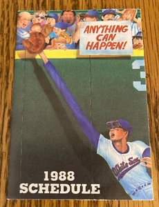 1988 CHICAGO WHITE SOX POCKET SCHEDULE ANYTHING CAN HAPPEN MILLER LITE GREAT - Picture 1 of 2