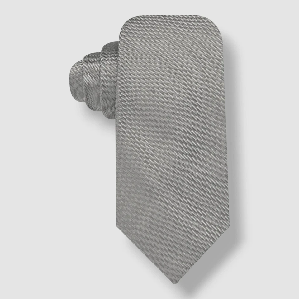 Мужской классический тонкий галстук Vince Camuto серебристый шелк Isabella размер 57x3 - Изображение 1 из 1