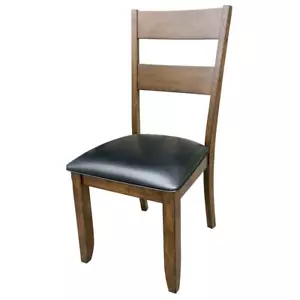 Mariposa Ladderback Side Chair, with Upholstered Seat, Rustic Whiskey Finish - Picture 1 of 2