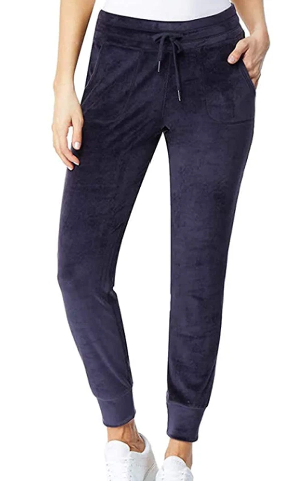 Pantalones de chándal 32 Degrees Heat de terciopelo para mujer púrpura azul marino Foto 1 de 1