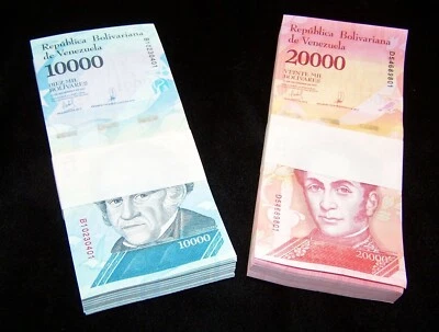 200 Venezuela Banknotes 100 X 10000 / 100 X 20000 BOLIVARES - UNC currency - Image 1 of 3