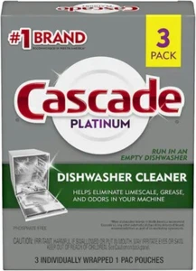 Cascade Platinum Dishwasher Cleaner, 3 count - Picture 1 of 2