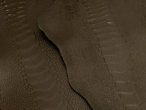 5 Ostrich legs Leather Nicotine Colors Grade B (%100 Natural Genuine Hide) - Picture 1 of 8