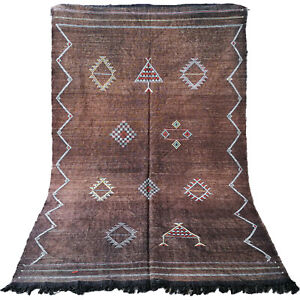 Handmade Kilim Rug 7'7" x 4'5" Moroccan kilim rug Beni Ourain rug vintage rug