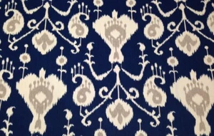 MAGNOLIA HOME JAVA IKAT NAVY BLUE 100% MULTIPURPOSE COTTON FABRIC BY YARD 54"W - Picture 1 of 6