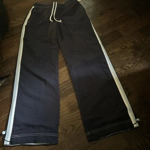 NWT Green Tea Blue Straight Leg Drawstring Track Pants - Picture 1 of 6