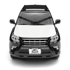 White Hood Cover  Universal Size Elastic Polyester Bonnet Car + 2 Fasteners - Bild 1 von 7