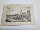 West Quoddy Head Lighthouse Vintage print c. 1896 from All Among the Lighthouses