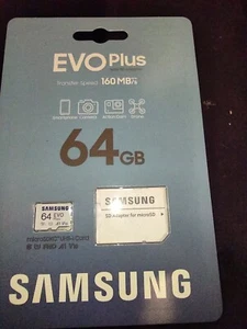 Samsung Micro SDXC EVO Plus 160MB/s Flash Memory Card 64GB BRAND NEW - Picture 1 of 3