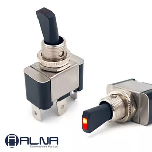 Toggle Switch Heavy Duty On/Off SPST 12V Terminal Car Marine Light 30A RED LED - Picture 1 of 5