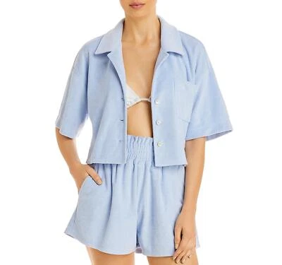 Traje de baño camisa de felpa recortada Aqua Swim 285729, talla grande Foto 1 de 4