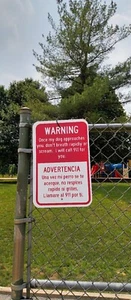 EXCLUSIVE LARGE 12"X18" Humorous But Serious Beware Dog Sign (STREET SIGN SIZE) - Picture 1 of 6