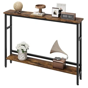 5.9" 2-Tier Narrow Console Table w/Adjustable Shelf for Living Room & Hallway - Picture 1 of 8