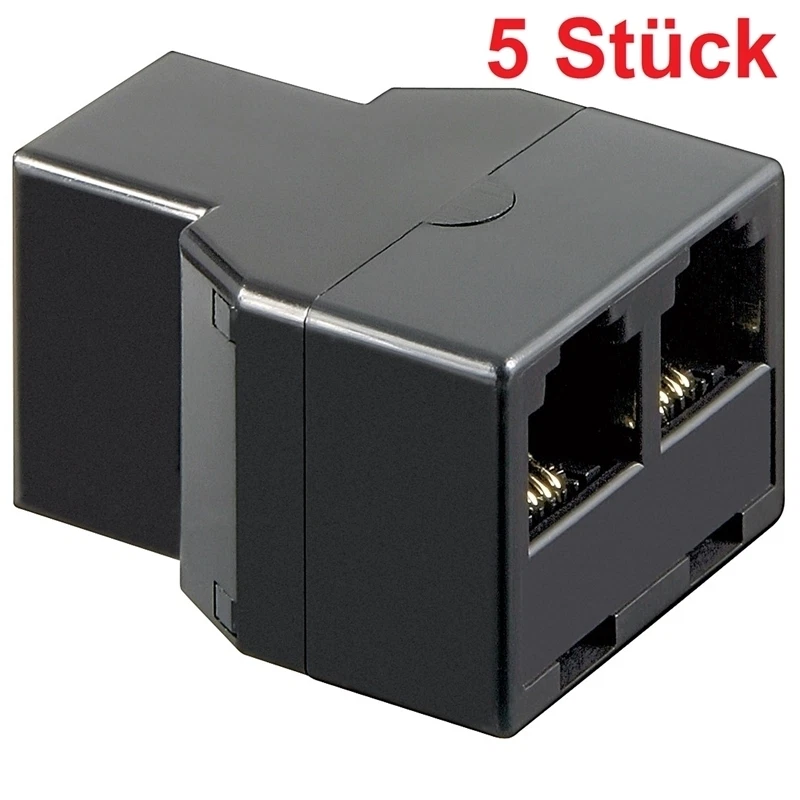 Netzwerk Telefon Adapter Verteiler Splitter Stecker 1x RJ11 auf 2x Buchse IN OUT - Bild 1 von 1