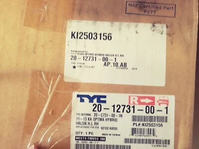 Faro halógeno delantero para 11-13 Kia Optima híbrido pasajero derecho Foto 1 de 2