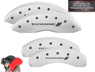 2011-2025 "Dodge //" Durango Delantero + Trasero Blanco MGP Cubiertas de Pinza de Disco de Freno 4p Foto 1 de 4